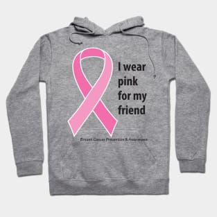 Breast cancer ribbon for friend using black type Hoodie